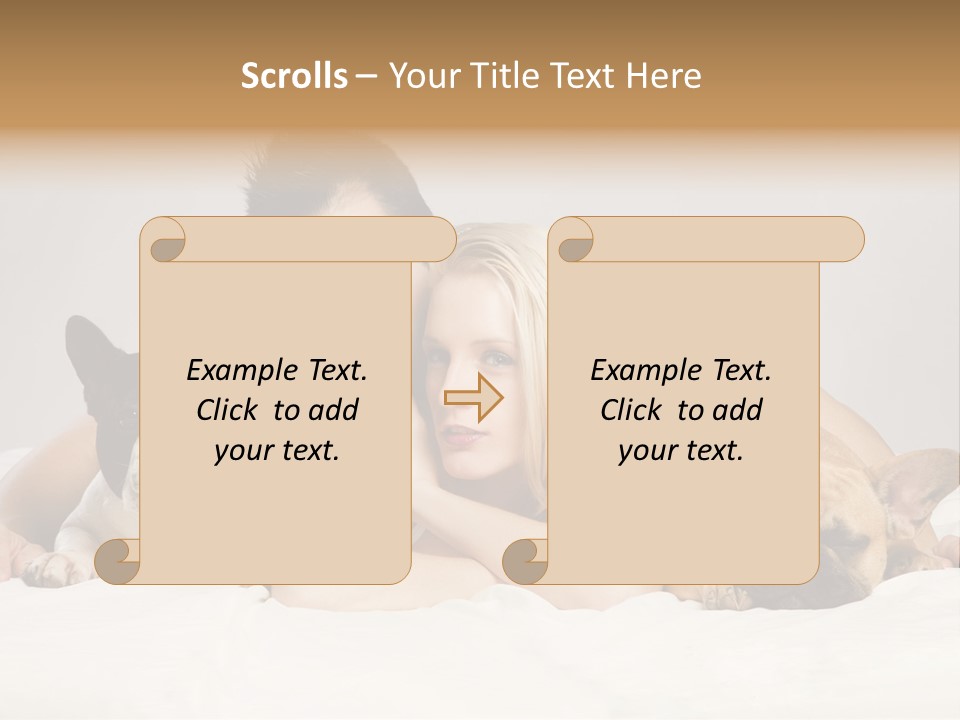 French Couple Dog PowerPoint Template