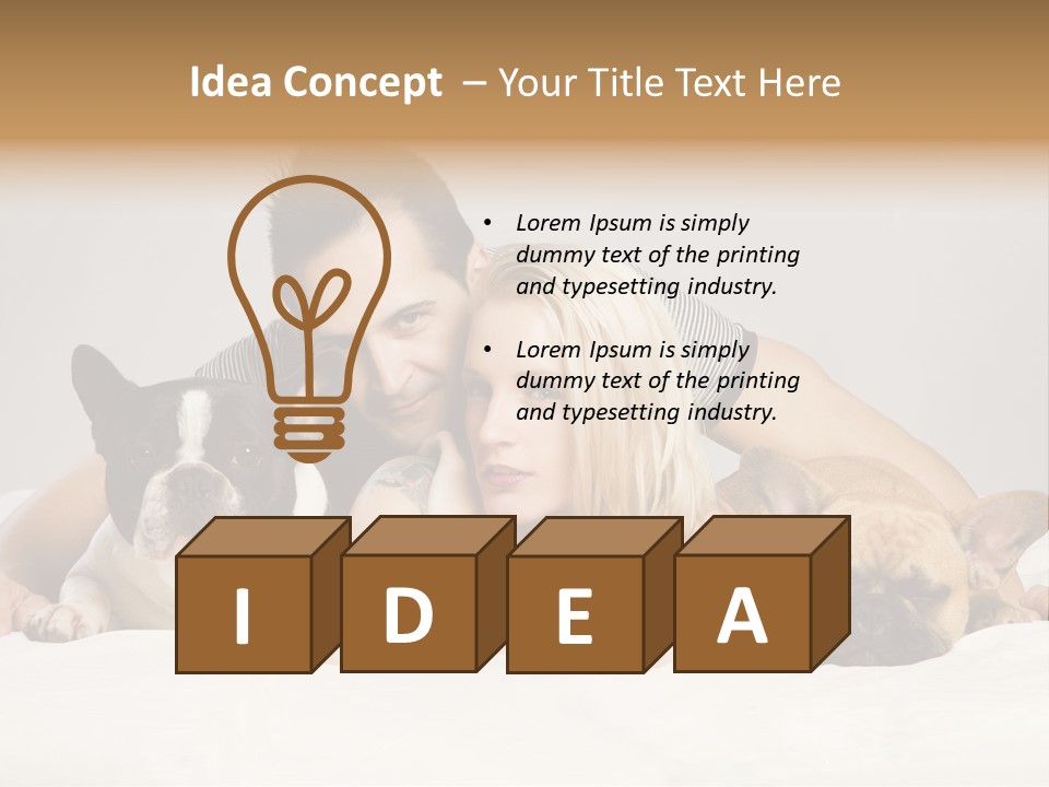 French Couple Dog PowerPoint Template