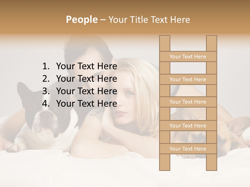 French Couple Dog PowerPoint Template
