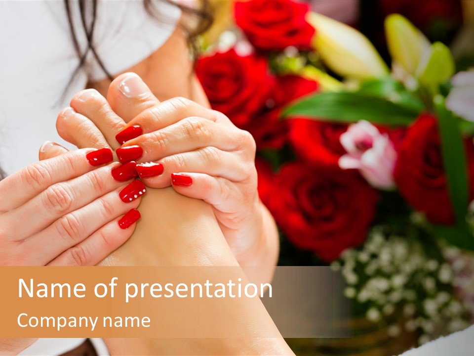 Reflexology Beauty Rose PowerPoint Template