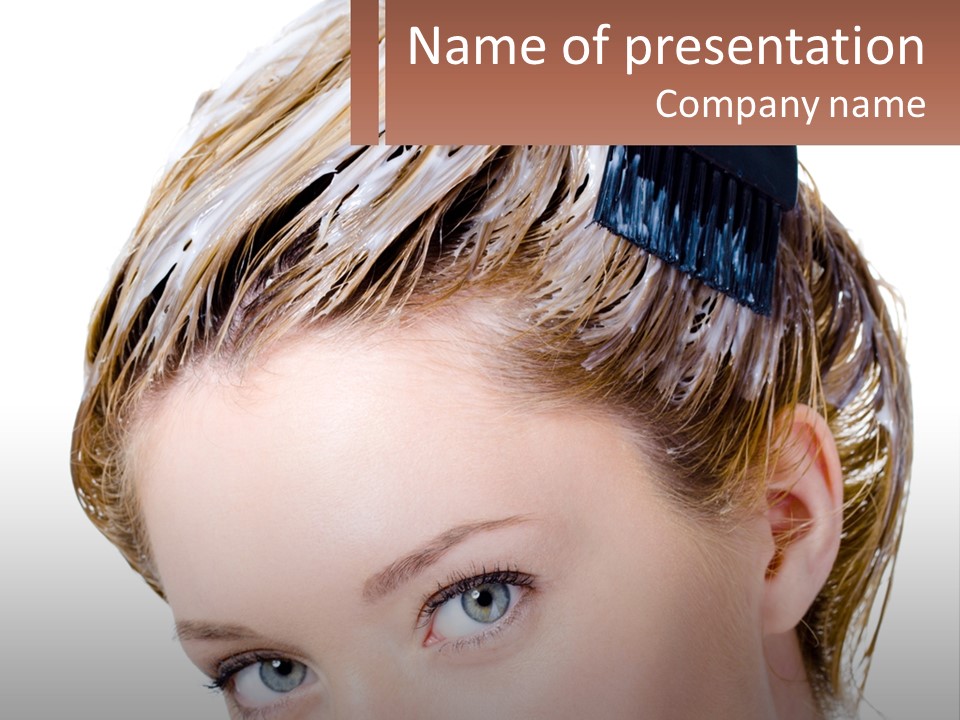 Woman Hair Dying PowerPoint Template