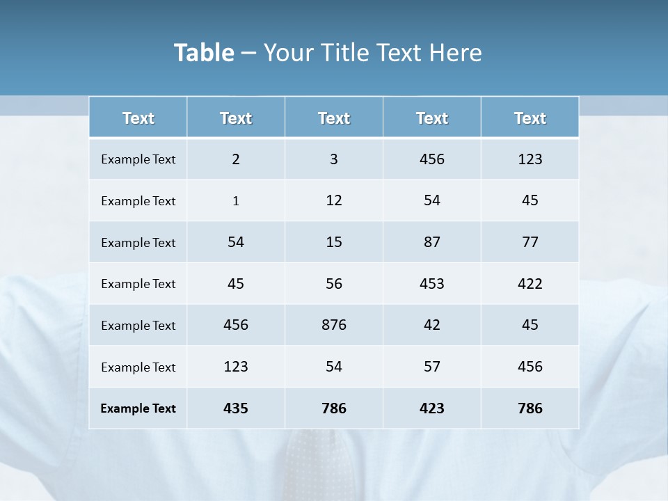 A Man In A Blue Shirt And Tie With His Arms Outstretched PowerPoint Template