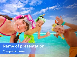 Kids Flippers Masks PowerPoint Template