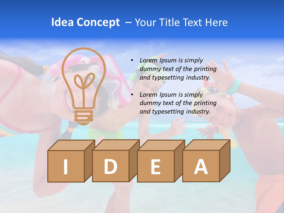 Kids Flippers Masks PowerPoint Template