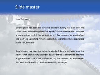 Horizontal Unzip Sky PowerPoint Template