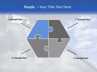 Horizontal Unzip Sky PowerPoint Template