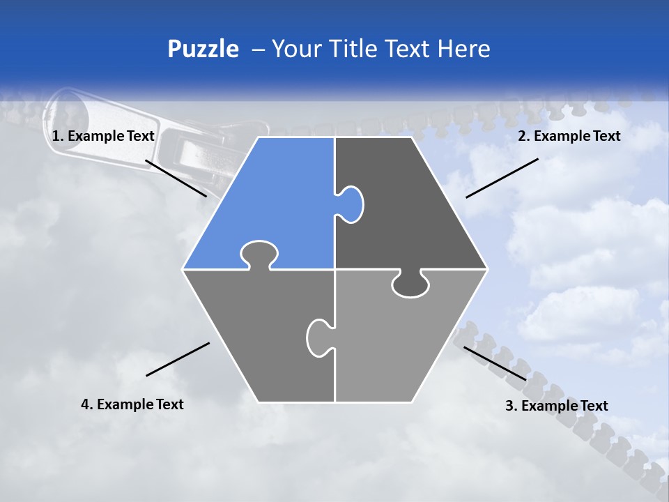 Horizontal Unzip Sky PowerPoint Template