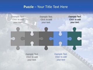 Horizontal Unzip Sky PowerPoint Template