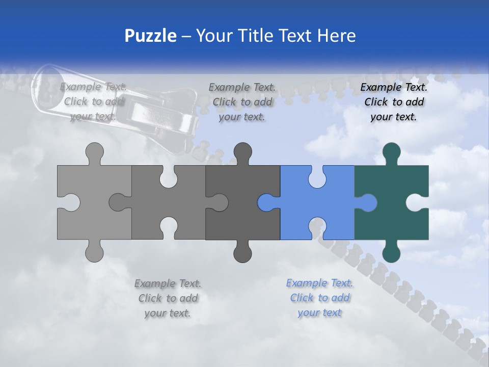 Horizontal Unzip Sky PowerPoint Template