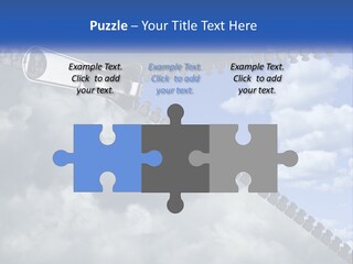 Horizontal Unzip Sky PowerPoint Template