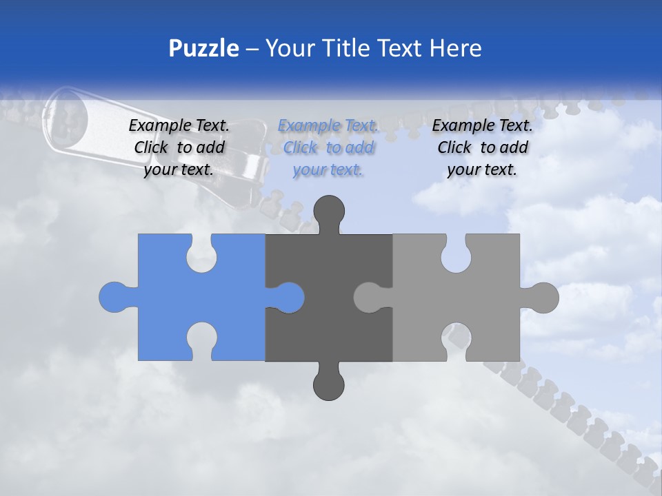 Horizontal Unzip Sky PowerPoint Template