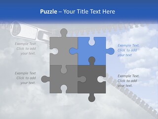 Horizontal Unzip Sky PowerPoint Template