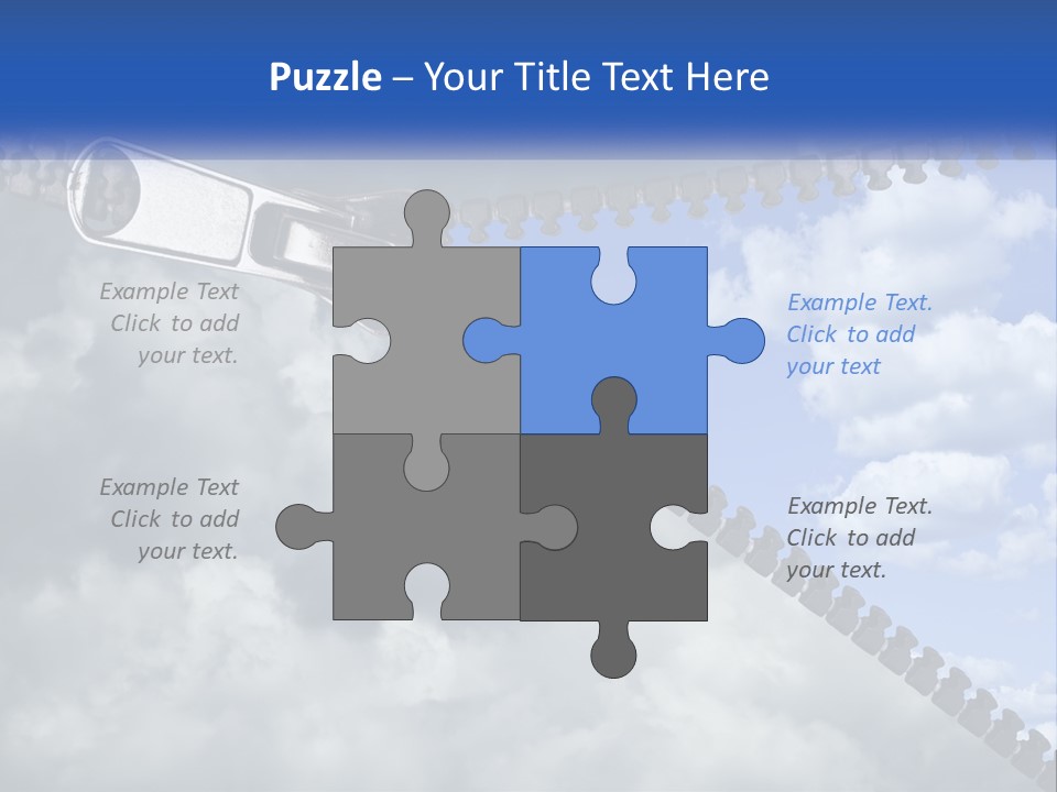 Horizontal Unzip Sky PowerPoint Template