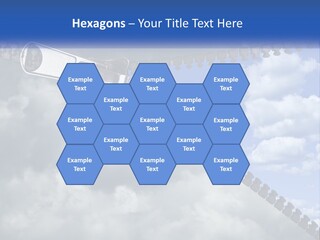 Horizontal Unzip Sky PowerPoint Template