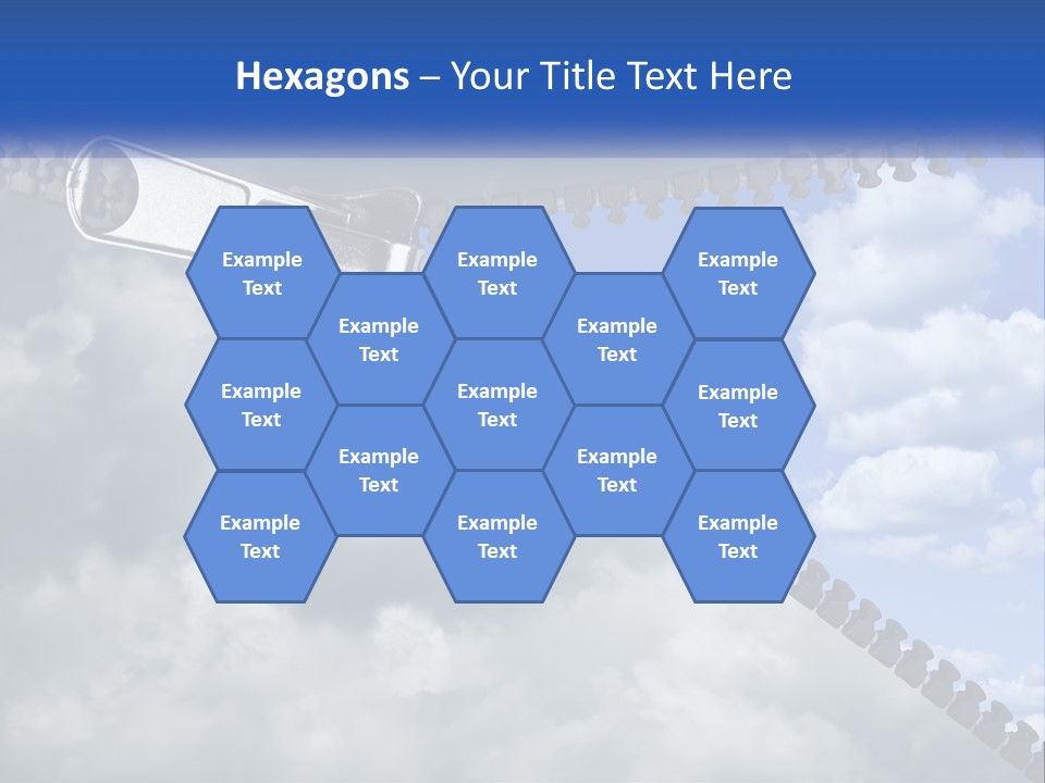 Horizontal Unzip Sky PowerPoint Template