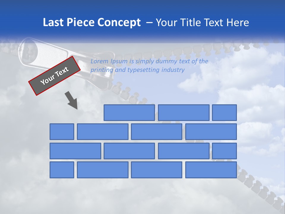 Horizontal Unzip Sky PowerPoint Template