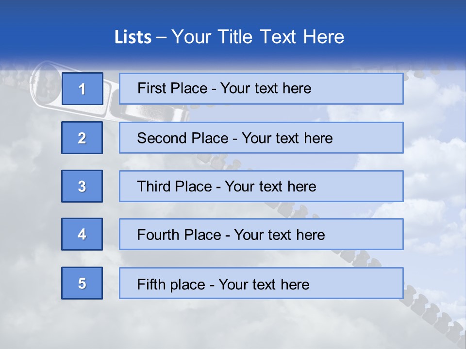Horizontal Unzip Sky PowerPoint Template