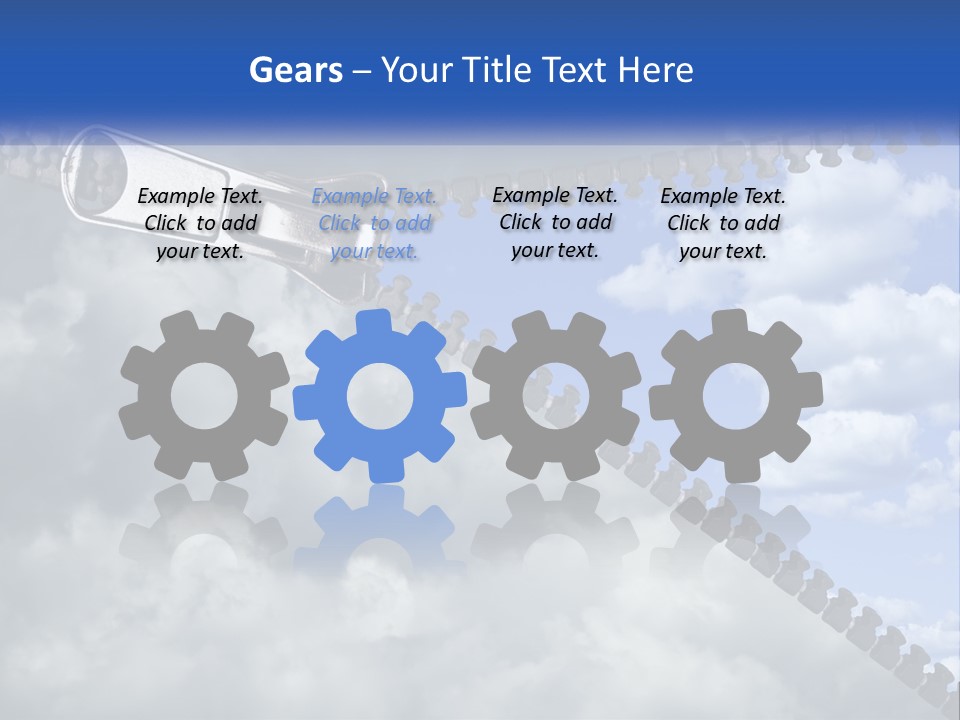 Horizontal Unzip Sky PowerPoint Template