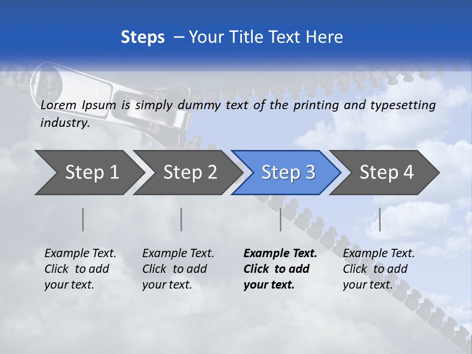 Horizontal Unzip Sky PowerPoint Template