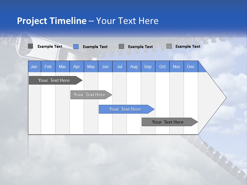 Horizontal Unzip Sky PowerPoint Template