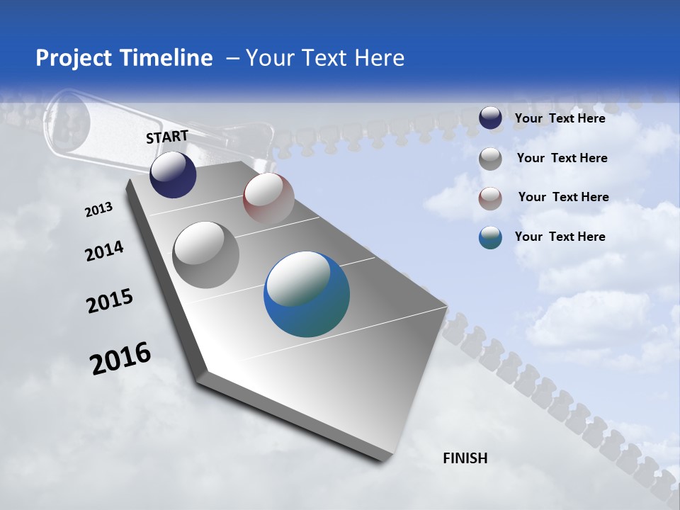 Horizontal Unzip Sky PowerPoint Template