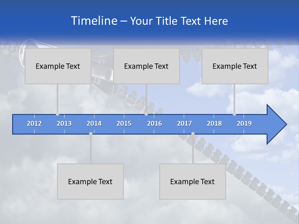 Horizontal Unzip Sky PowerPoint Template