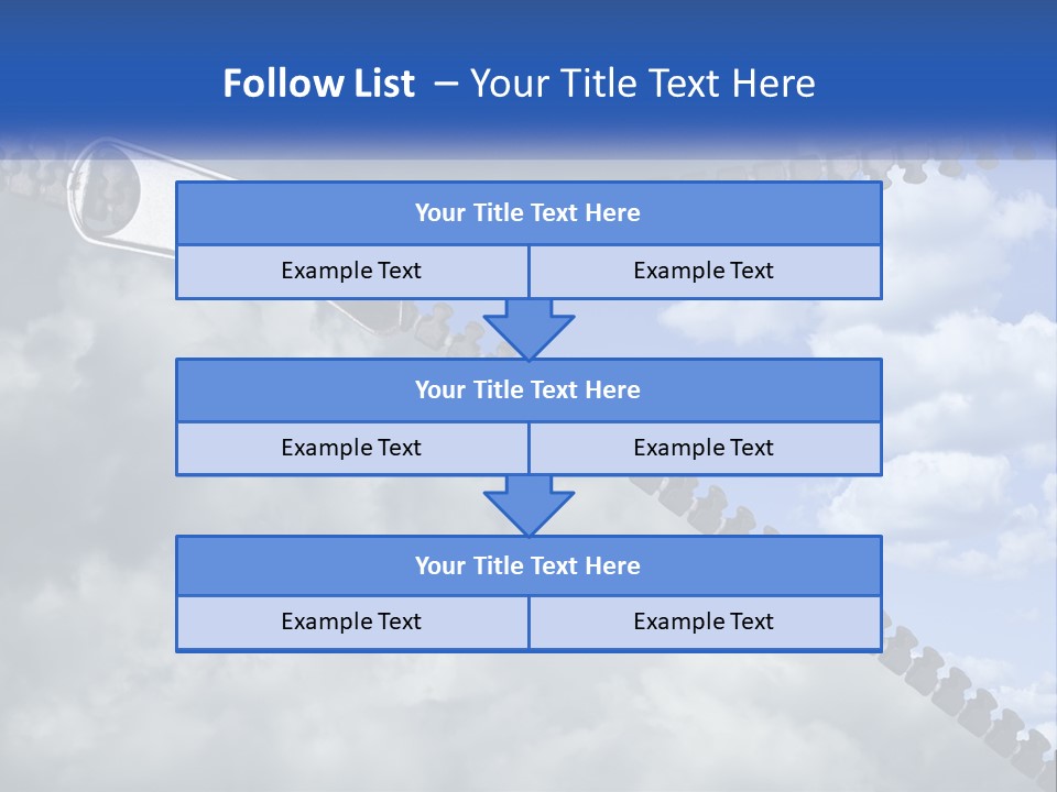 Horizontal Unzip Sky PowerPoint Template