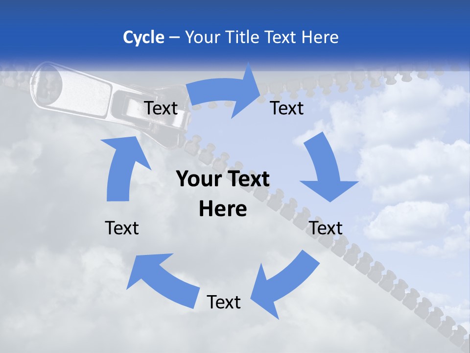 Horizontal Unzip Sky PowerPoint Template