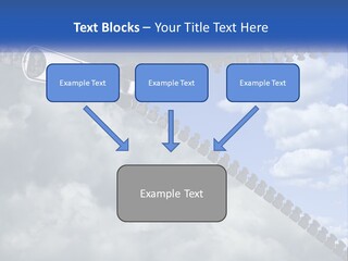 Horizontal Unzip Sky PowerPoint Template