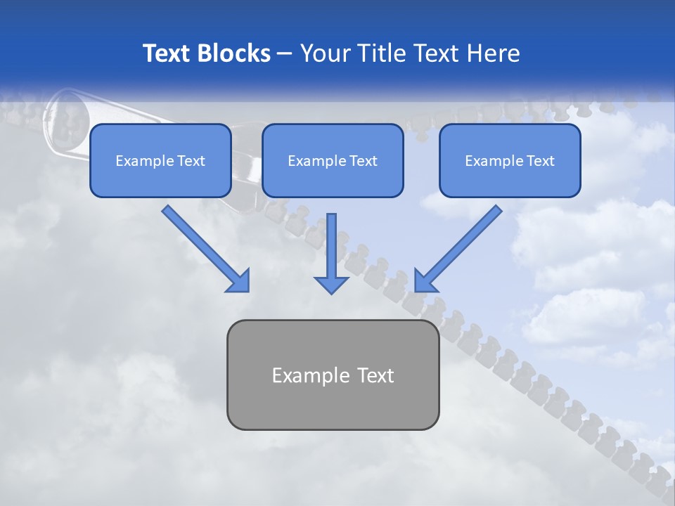 Horizontal Unzip Sky PowerPoint Template