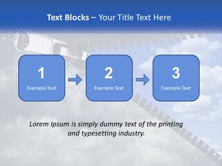 Horizontal Unzip Sky PowerPoint Template