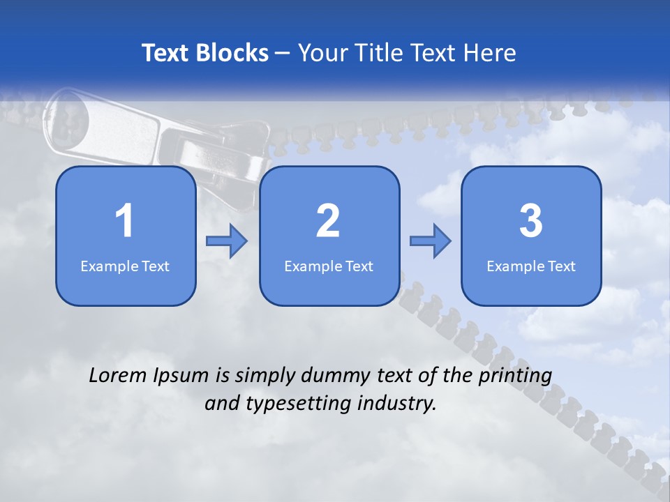 Horizontal Unzip Sky PowerPoint Template