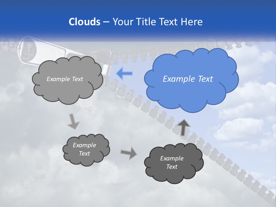 Horizontal Unzip Sky PowerPoint Template
