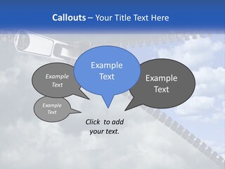 Horizontal Unzip Sky PowerPoint Template