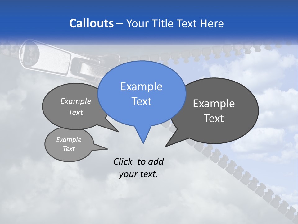 Horizontal Unzip Sky PowerPoint Template