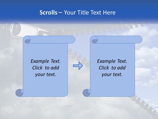Horizontal Unzip Sky PowerPoint Template