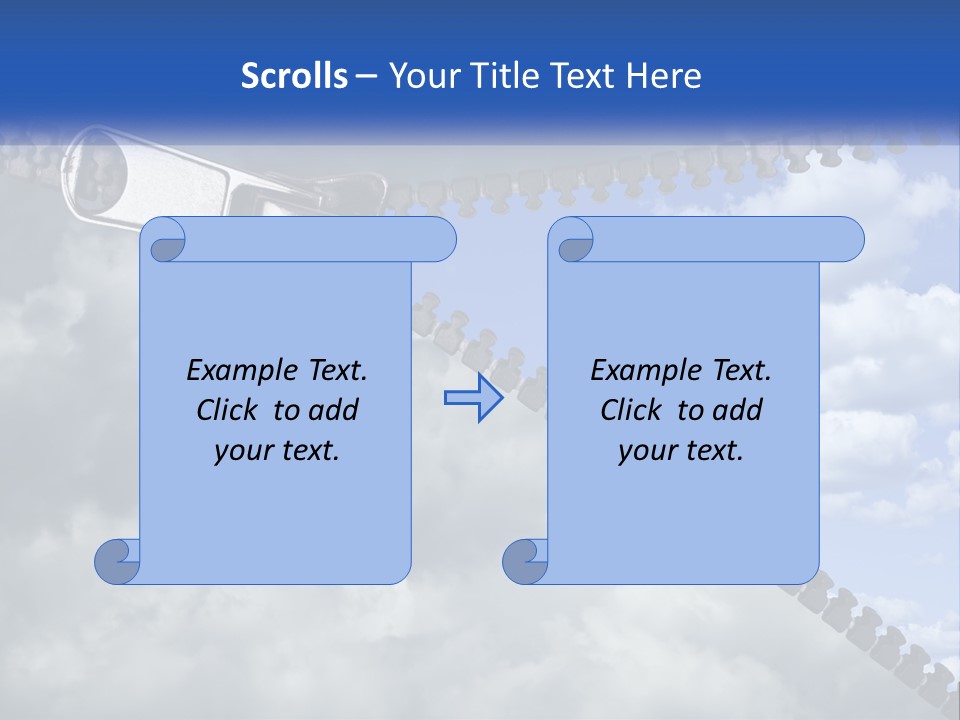 Horizontal Unzip Sky PowerPoint Template