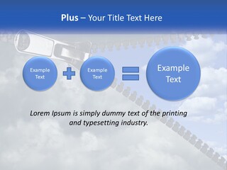 Horizontal Unzip Sky PowerPoint Template