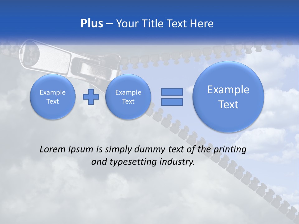 Horizontal Unzip Sky PowerPoint Template