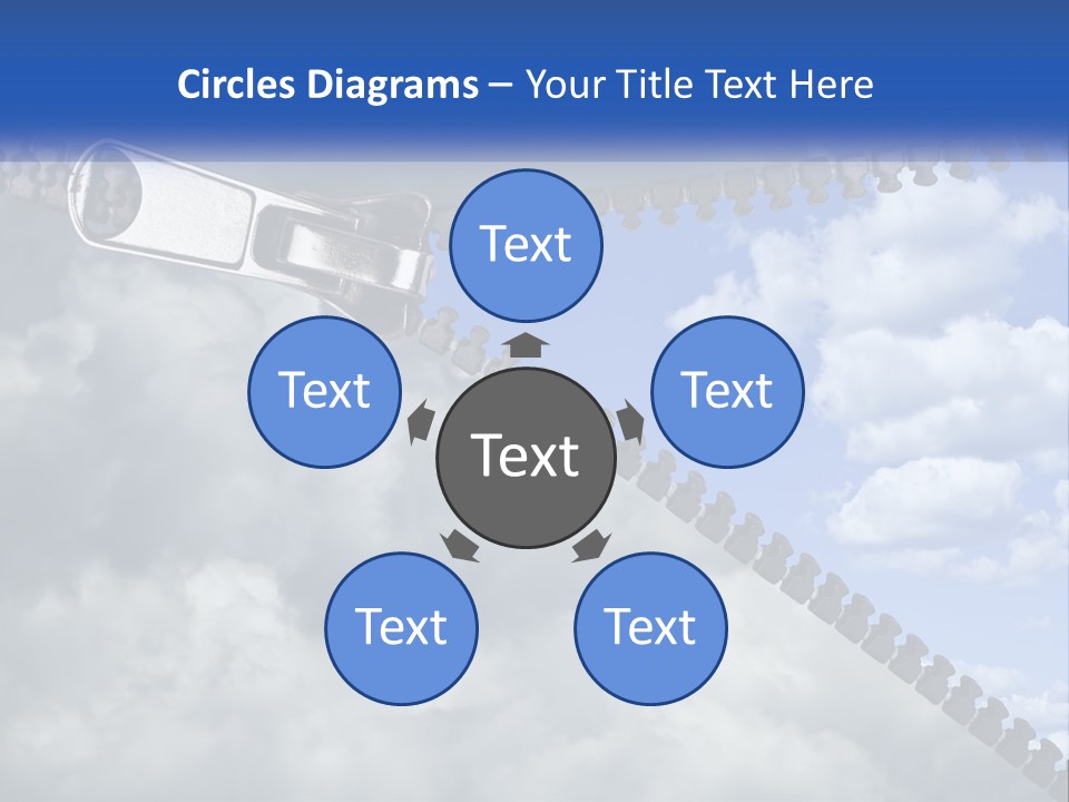 Horizontal Unzip Sky PowerPoint Template