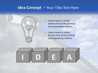 Horizontal Unzip Sky PowerPoint Template