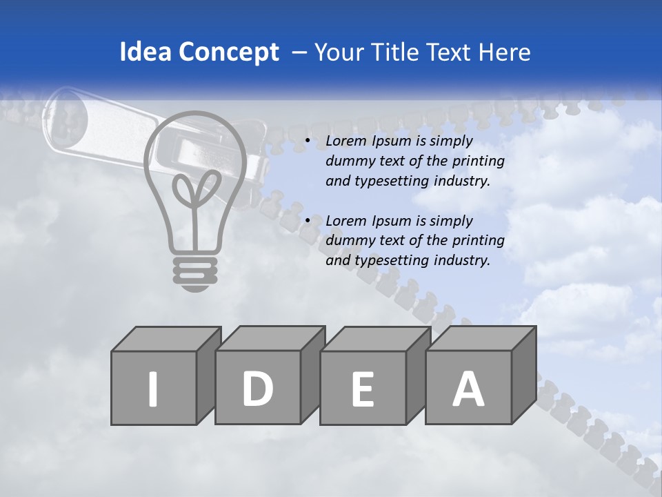 Horizontal Unzip Sky PowerPoint Template