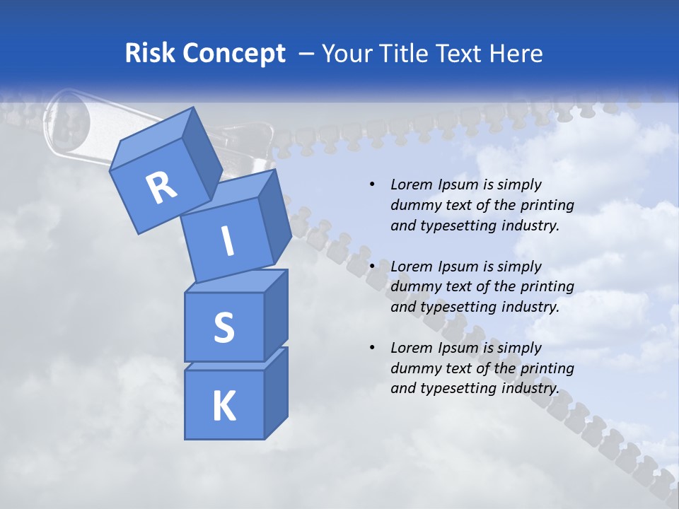 Horizontal Unzip Sky PowerPoint Template