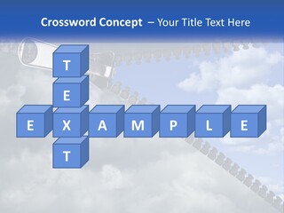 Horizontal Unzip Sky PowerPoint Template