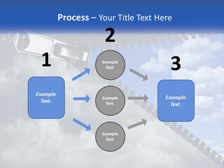 Horizontal Unzip Sky PowerPoint Template