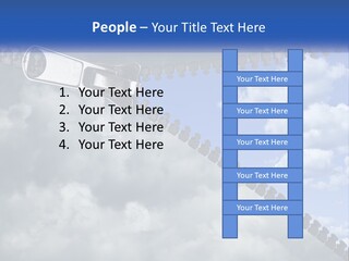 Horizontal Unzip Sky PowerPoint Template