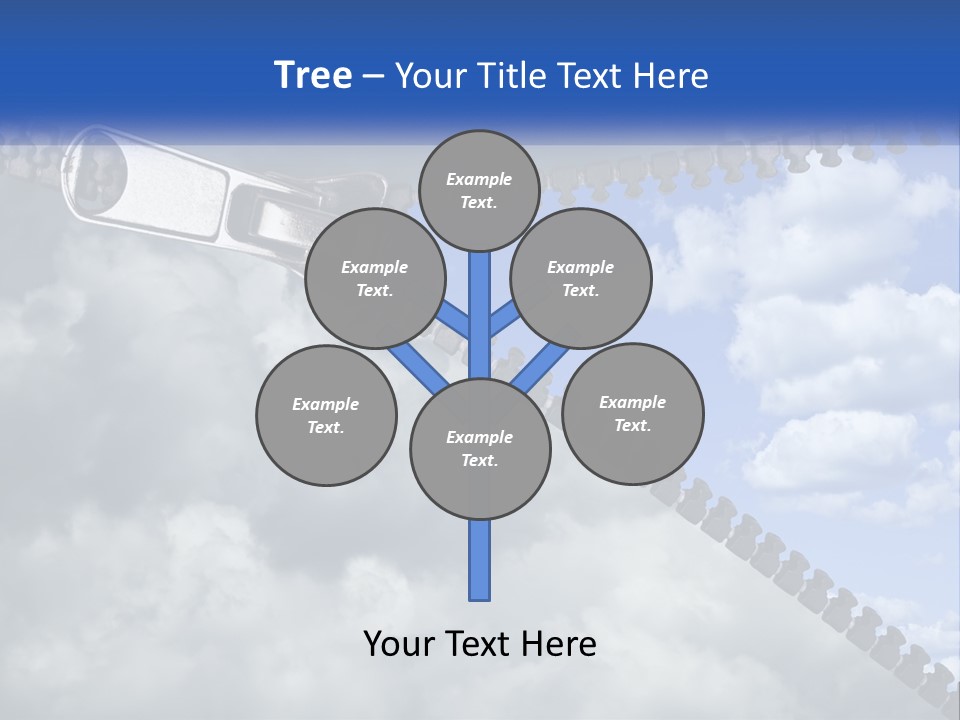 Horizontal Unzip Sky PowerPoint Template