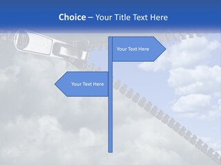 Horizontal Unzip Sky PowerPoint Template