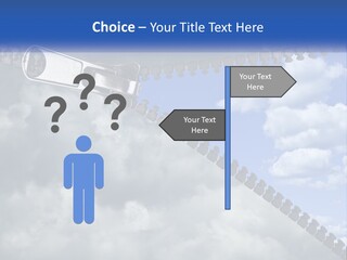 Horizontal Unzip Sky PowerPoint Template