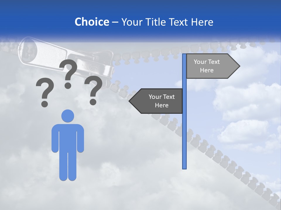Horizontal Unzip Sky PowerPoint Template